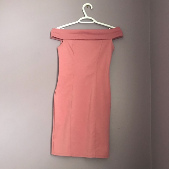 Blush Off the Shoulder Dress - Picture 1 of 4